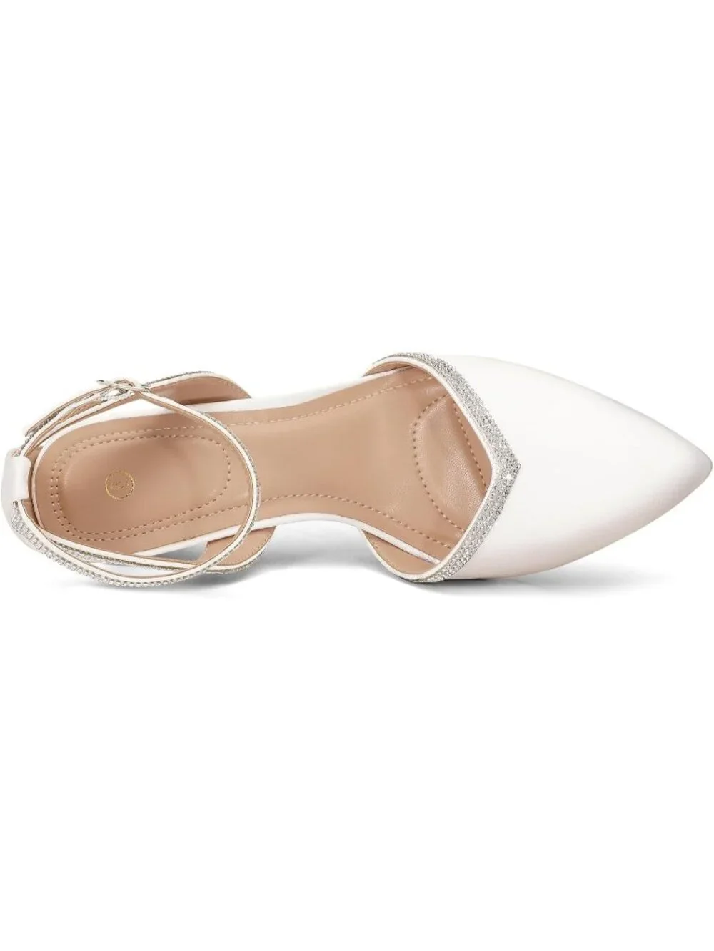Women's White Satin Closed Toe Kitten Heels Comfortable Dress Pumps Heel Shoes